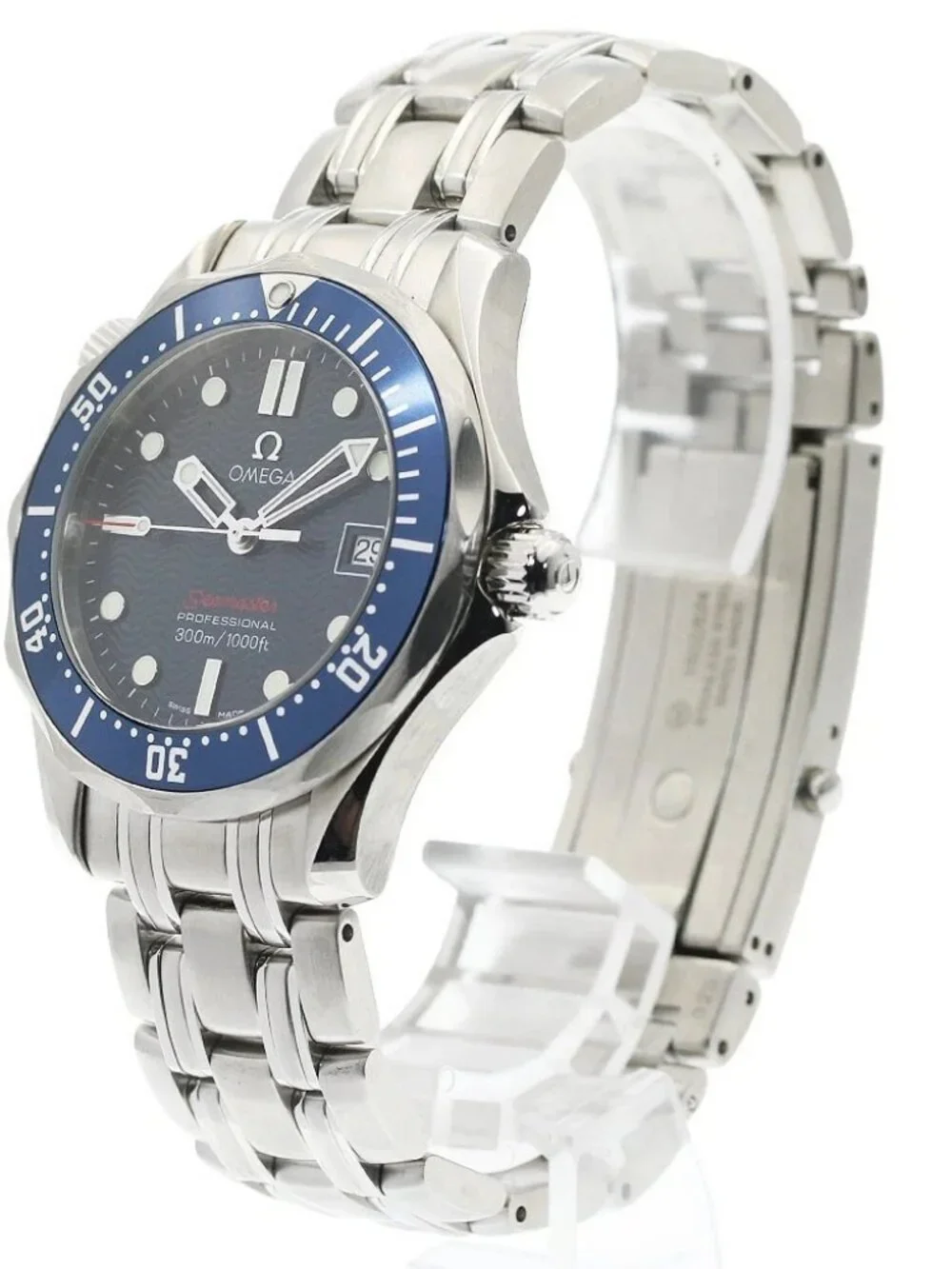 OMEGA Seamaster300 2223.80 Date Navy Dial Quartz Boy's Watch_973530